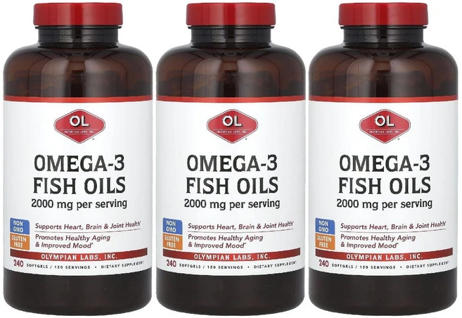 오메가 DHA EPA omega 3 피쉬오일 추천 2000mg 240정 올림피안랩스 3병 - 쿠팡