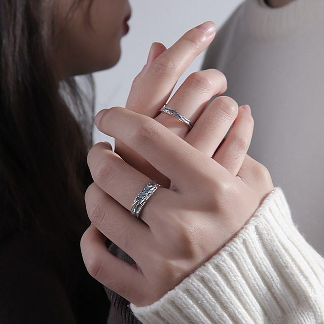 LOVFAS s925 순은 푸른 바다 커플링 조절 가능 커플링 실버925 반지 악세사리