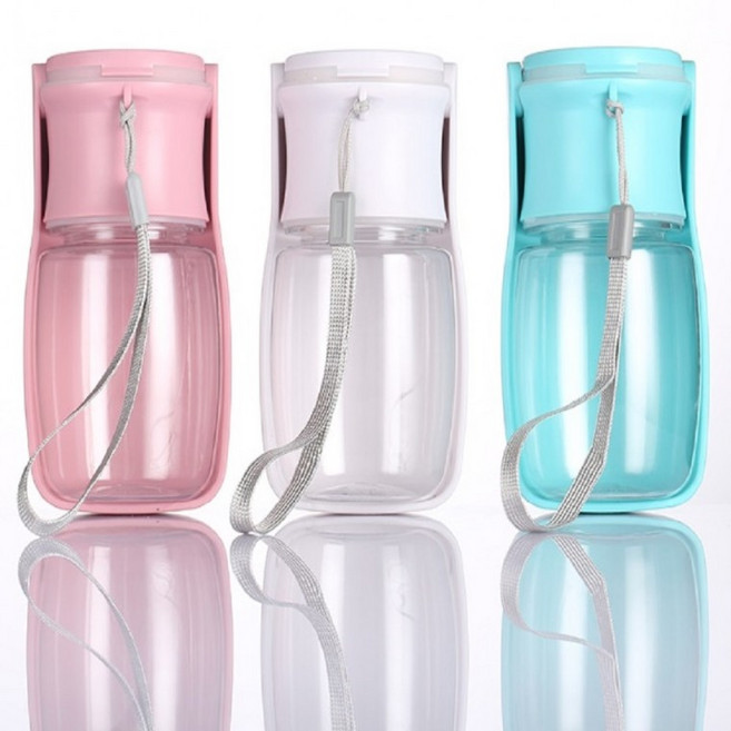 강아지 애견 접이식 유대용 산책물통 350ml 550ml, 1개