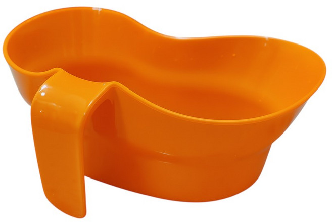 굿캐치 턱컵 간병용 입헹굼 용기 양치컵, 오렌지