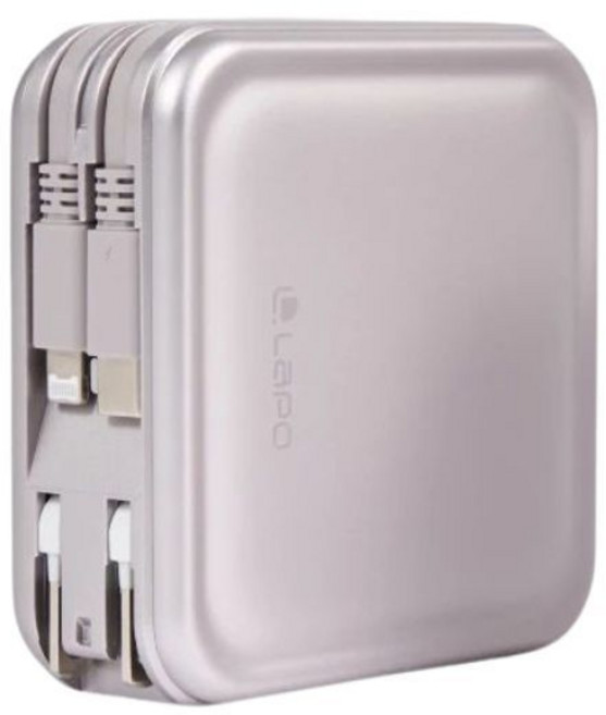 LaPO WT-08S 10050mAh 行動電源 搭載日本松下電芯 支援Apple Watch無線充電, 琉光金,Type-C+Lightning蘋果