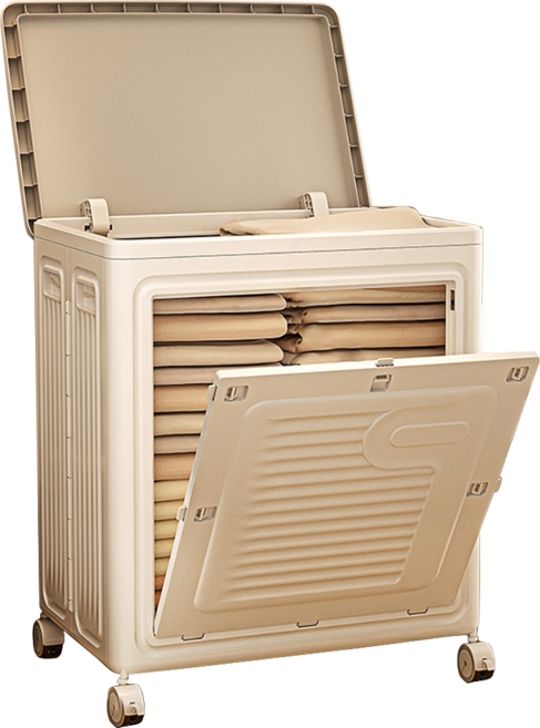 존스웰 리빙박스 장난감 수납함 쌓아지는 옷정리 슬림형 이동식, 1개, 아이보리