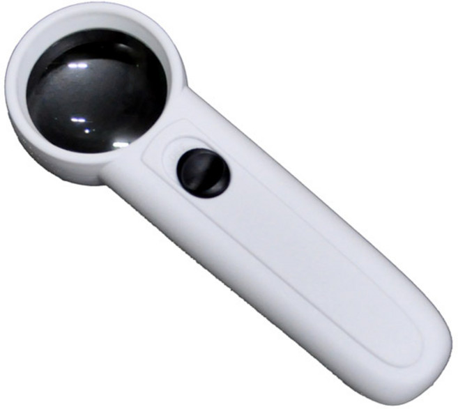 엠케이테크 소형 확대경 (건전지포함) 루페 고휘도 LED 휴대용 15배율 돋보기, 1개