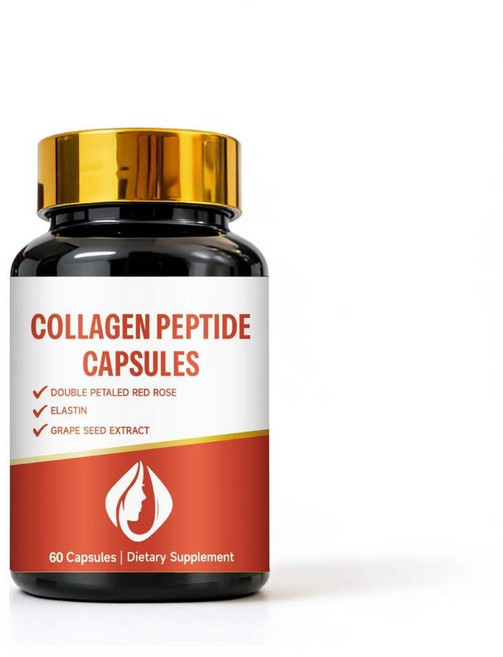 膠原蛋白胜肽膠囊 彈性蛋白 葡萄籽萃取 60粒 膳食補充品, 2個, 60顆