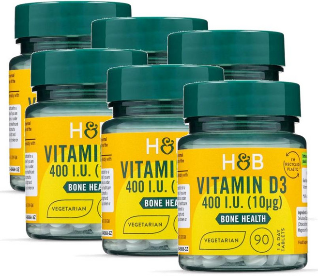 홀랜드앤바렛 비타민 D3 400IU 본 헬스 타블렛 Holland & Barrett Vitamin D, 6개, 90정