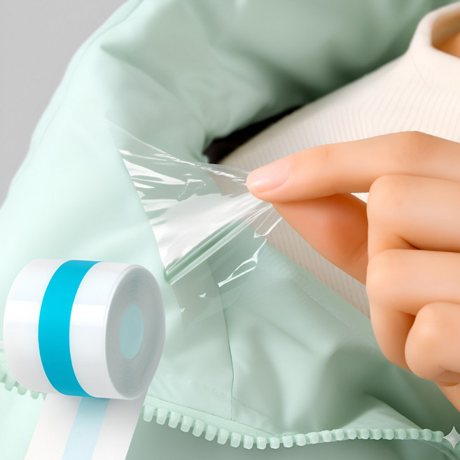 굿즈라이프 패딩 옷깃 셔츠 오염 방지 투명 테이프, 1개