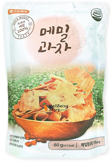솔향강릉 메밀과자 맛있는 웰빙과자, 80g, 3개