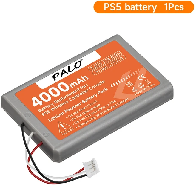 PS5 4000mAh 컨트롤러 배터리 ps5 소니 용 충전식 CFI-ZCT1J ZCT1W Playstation 5 LIP1708 DualSense, 01 China Mainland, 02 1 battery