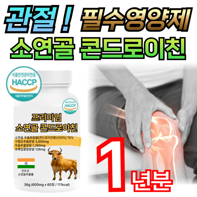 데일리 관절 연골 케어 소연골 소유래 콘드로이친 / 닥터린 콘드로이친 1200 맥스 저분자 황산 보스웰리아 mbp 유단백 추출물 어골칼슘 구절초추출분말 우슬 연어코연골 정, 12개, 60정