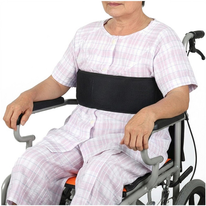 아띠꼴로 휠체어 고정벨트 안전띠 억제대 환자 안전벨트 낙상방지 안전용품, 1개, 블랙_일자형