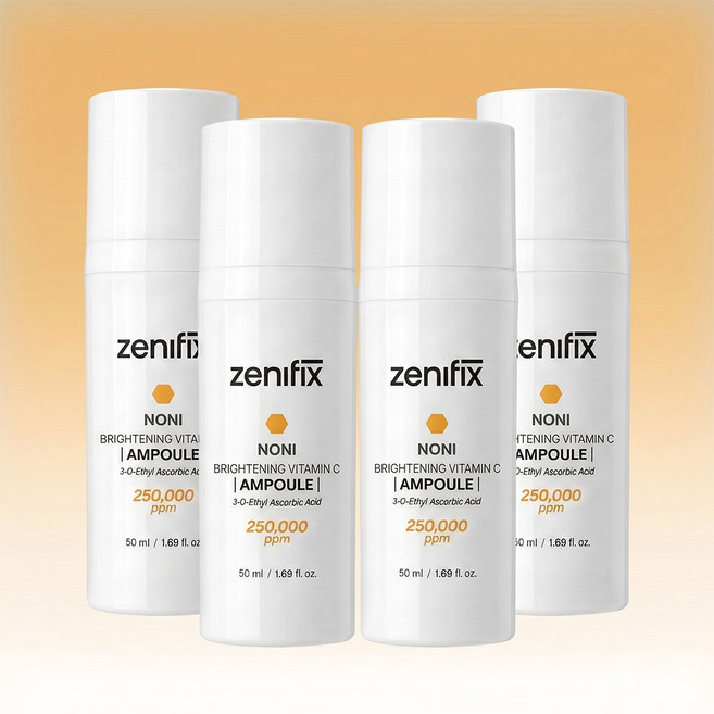 제니픽스 노니 브라이트닝 비타민 C 25% 앰플 고함량 잡티 미백 50ml, 50g, 4개