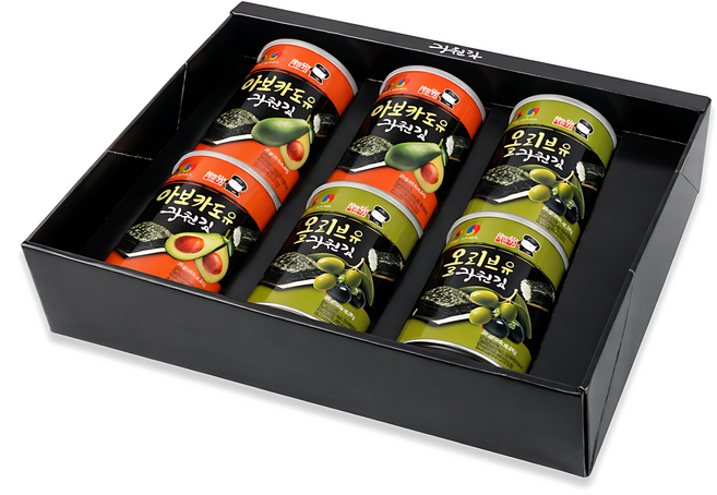이반장 아보카도유 올리브유 광천김 35g 6캔 캔김 선물 박스케이스 쇼핑백 통조림 식탁, 1