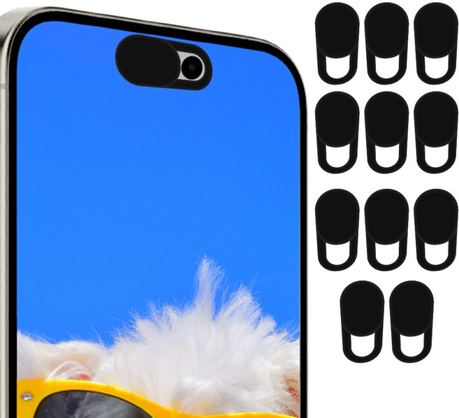 프라이버시 웹캠 커버 카메라 가리개, 12개, 블랙