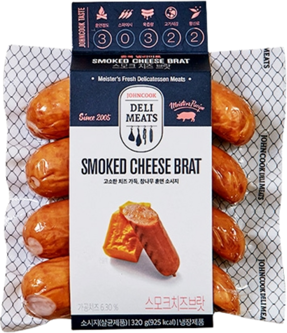 존쿡델리미트 스모크치즈브랏 320g, 1개