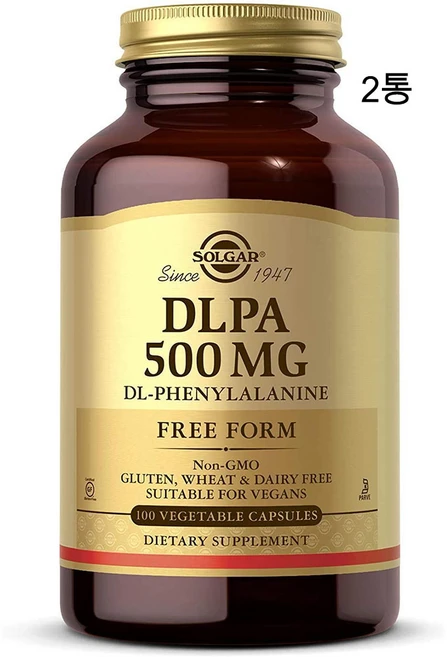 솔가 DLPA 페닐알라닌 500mg 100캡슐 x 2통 phenylalanine, 100정, 2개 - 쿠팡