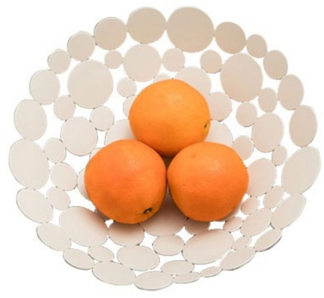 네이처안 써클 철제 과일 간식 바구니, 화이트