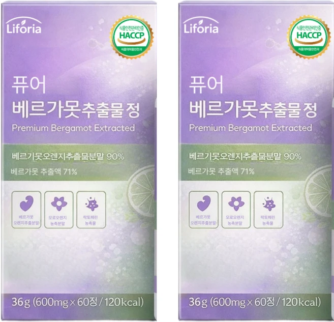 12개 구매 시 유로바디 베르가못 아티초크 정품 증정 / 리포리아 베르가못 정 폴리페놀 100% 식약처인증, 2개, 60정 - 쿠팡