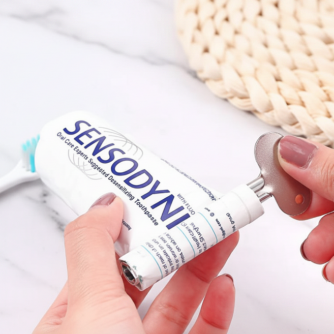 다용도 튜브형 치약 핸드크림 짜개 스틱, 1개, 실버