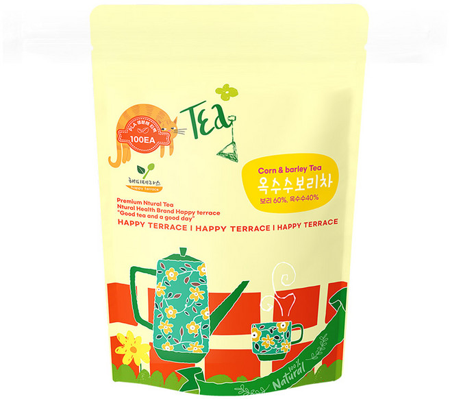 국산 옥수수보리차 생분해 삼각티백, 1g, 1개, 100개입