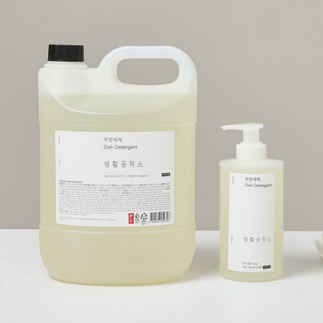 생활공작소 친환경 주방세제 4L+500ML 자몽향