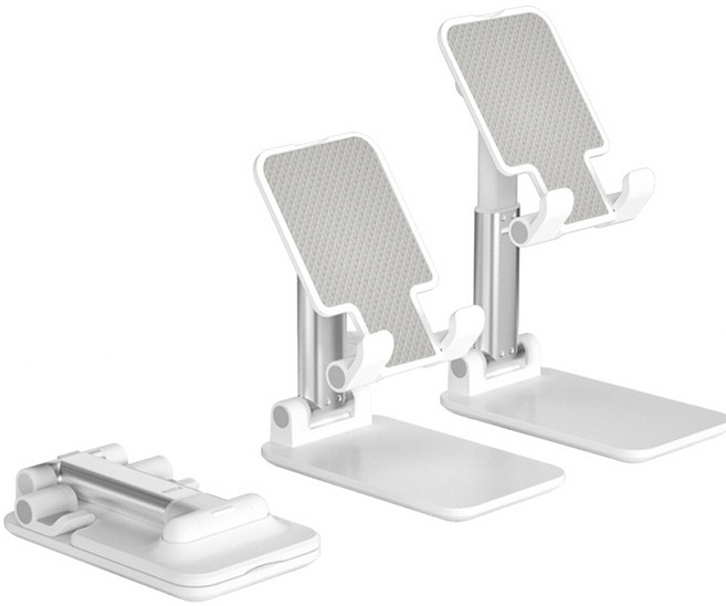 씨엠 탁상용 접이식 핸드폰 거치대, 화이트, 1개