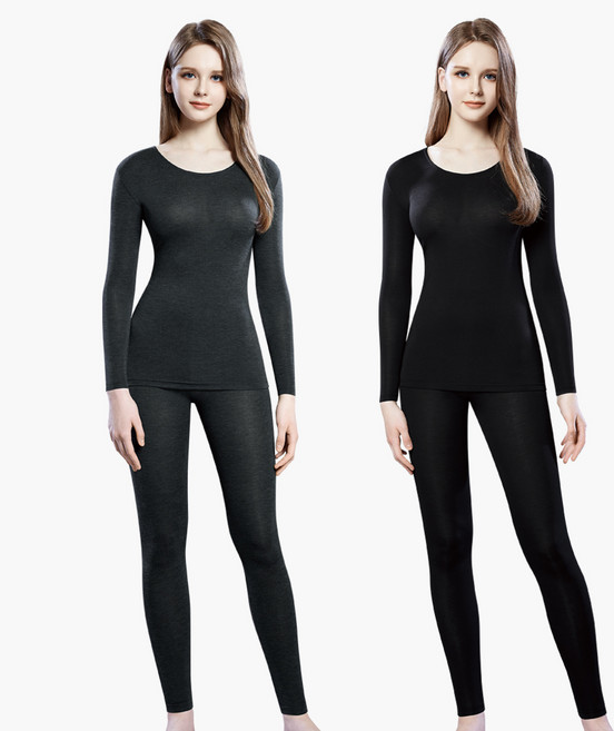 BYC S5394 고신축 스판 소프트 허리밴드 여성 발열 내복 내의 세트
