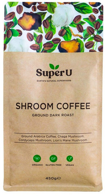 Super U 슈퍼유 그라운드 다크 로스트 버섯 슈룸 커피 30서빙 450g, 1개, 1개입