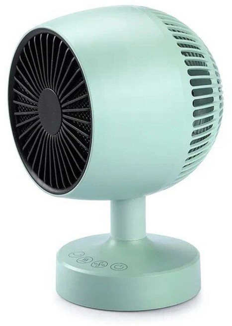 샤오미 휴대용 전기 히터 데스크톱 선풍기 침실 사무실 난방기 따뜻한 공기 송풍기 미니 라디에이터 겨울용 워머 신제품, Green, 02 Green(500w)_01 미국