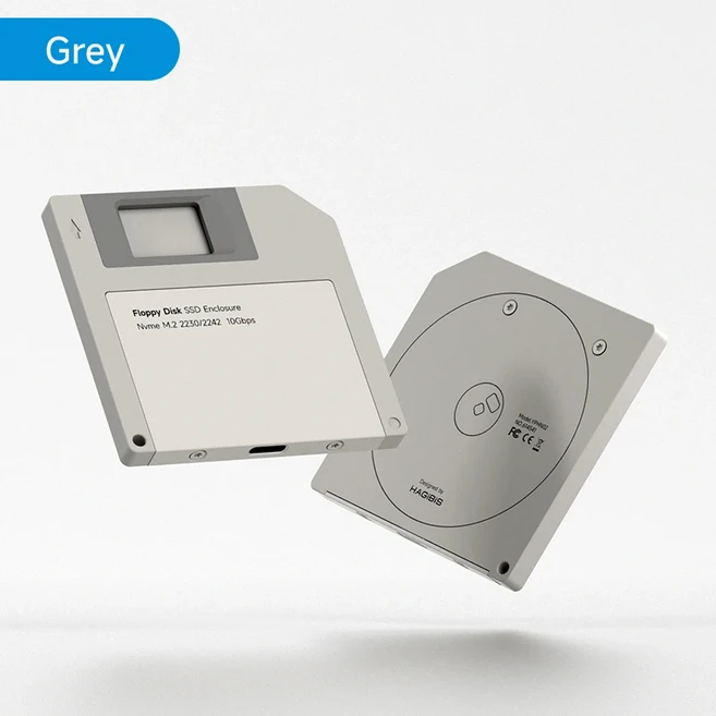 하기비스 2230 M.2 NVMe SSD 외장 케이스 USB 3.2 Gen 2 to PCI-E 2242 플로피 디스크 아이폰 17 프로 노트, 02 Grey, 01 China Mainland