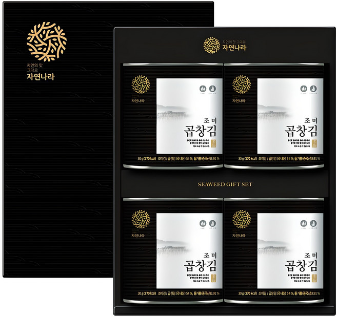 자연나라김 조미 곱창김 4p, 1세트