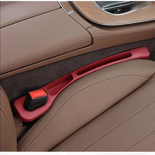 자동차 시트 틈새쿠션 휴대폰 빠짐 방지 콘솔 틈새막이 수납쿠션 2P, 레드, 1세트