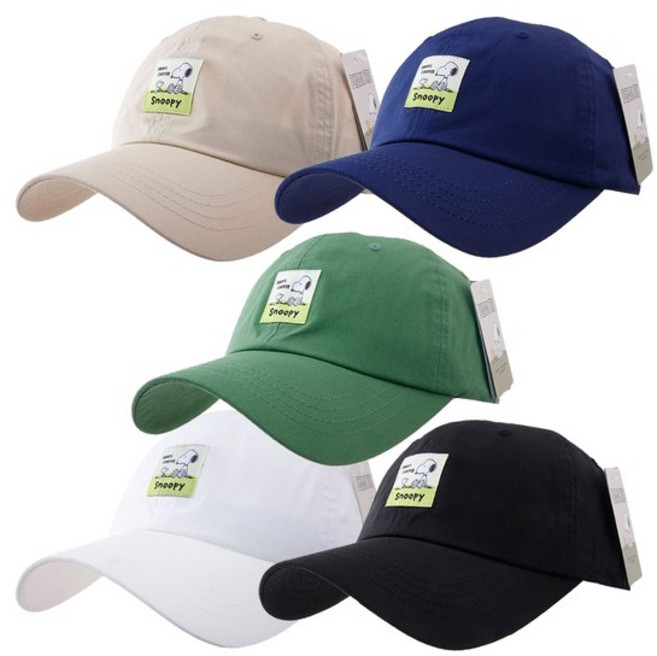 DICUBO 피넛츠 사각 패치 볼캡 모자 K-CR327R