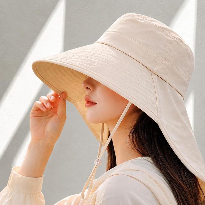 엘디픽 여성 자외선차단 모자 햇빛가리개 와이드챙모자 플랩캡 썬캡