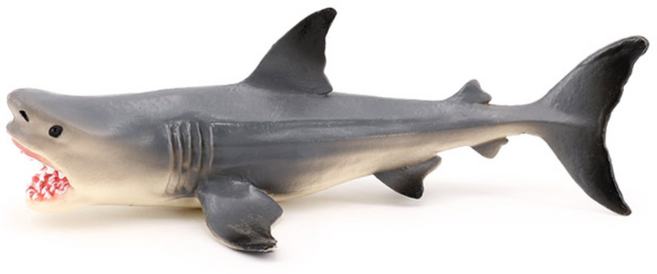 제트피규어 백상아리 백상어 죠스 피규어 장난감 바다 해양 동물 생물 모형, 1개