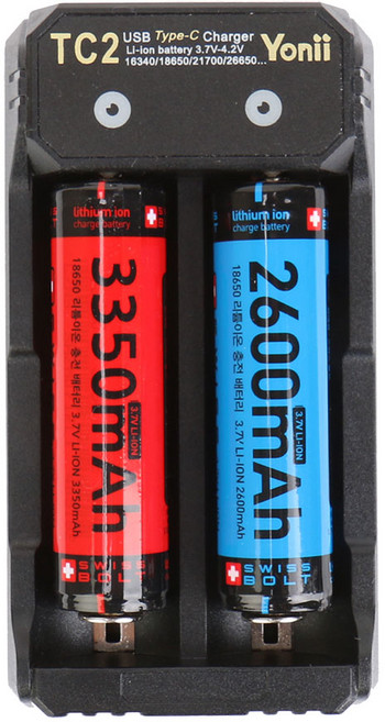 18650 배터리 충전기 2구 신형 C타입 PD 지원