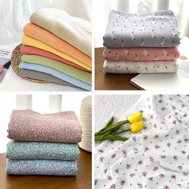 면100% 순면 워싱 이중거즈 요루거즈 천 원단 50종, 10-4.면레이온 이중지 코랄핑크