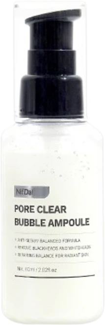 니프달 블랙헤드 버블 앰플 클렌저 모공 피지 노폐물 클렌징 민감성 피부, 1개, 60ml - 쿠팡