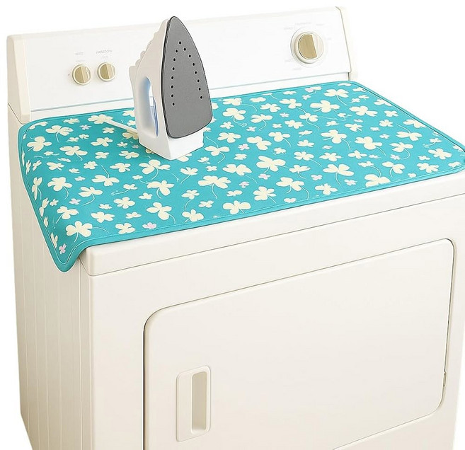 플로럴 휴대용 다림질 매트 18인치 x 31인치 u2013 논슬립 다리미 테이블탑 카운터 또는 워셔 표면용 퀼팅 내열 패드 가정 기숙사 여행용 접이식 보드 대안