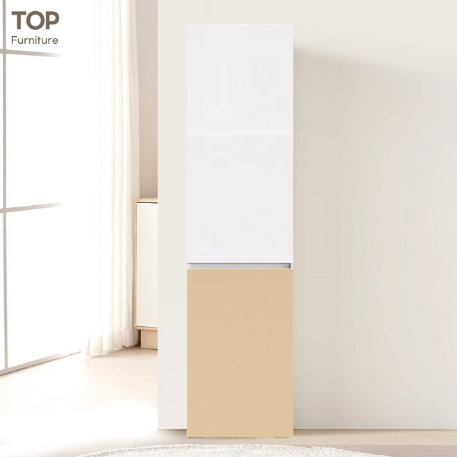 탑퍼니처 비스크 480 키큰 렌지대 주방수납장 비스포크 선반탈부착, 옐로우, 6단