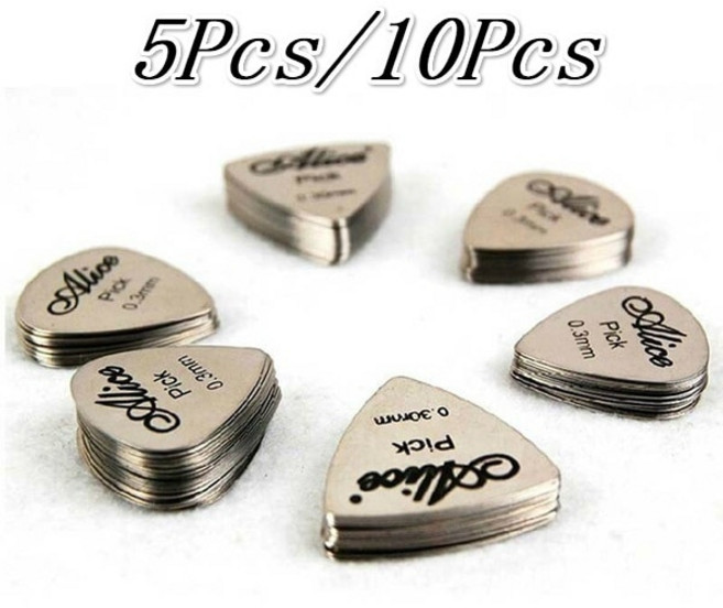 5 pcs10 pcs 금속 기타 0.3mm 얇은 내구성 실버 색상 전문 저음 우쿨렐레 추천 앰프베이스, 10PCS