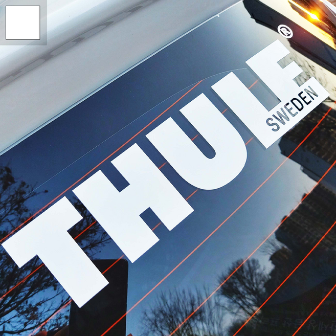툴레(THULE) 자동차 스티커 / 29 cm x 7.5 cm 컷팅 데칼 튜닝 컷팅 전차종 캠핑 꾸미기 범퍼 란시아, 흰색(화이트), 1개, E_(툴레)