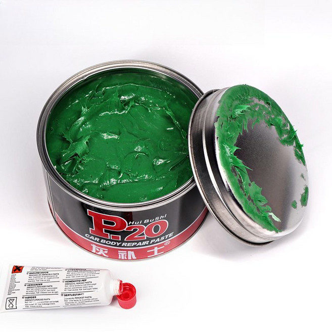 자동차 퍼티 판금 빠데 차량보수 타이어휠 대용량 1통도구 목재 옐로우 메탈 도색 경화제, 섬유그레이 1.8kg 8캔/박스(공구없음), 1개