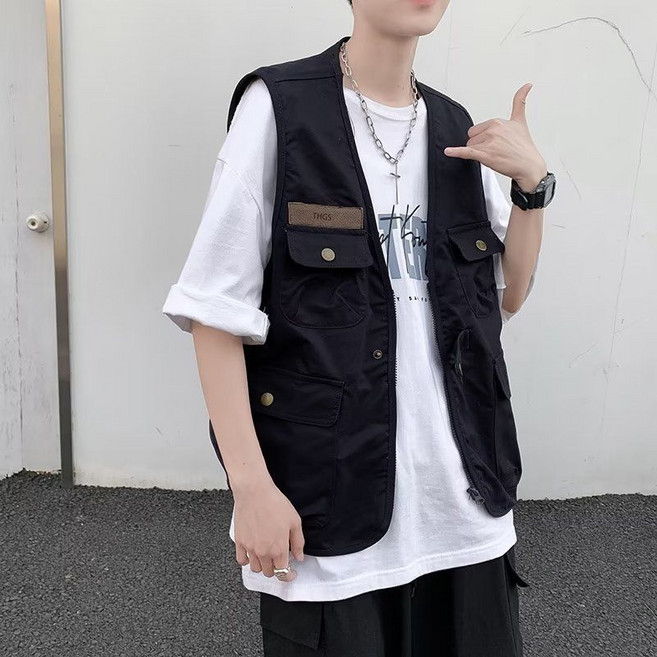 티류으스 여성 가을 작업조끼 카고 베스트 멀티포켓 빈티지 아메리칸룩 데일리 아웃도어 CQ