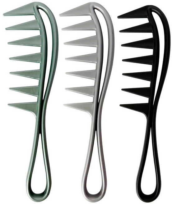 루시피 바버샵 웨이브 빗 LU-01 3종 세트 (블랙 실버 그린), 1개