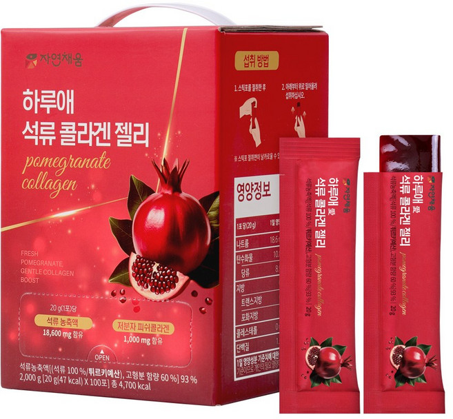 자연채움 하루애 석류 콜라겐 젤리 100포, 1개, 2kg