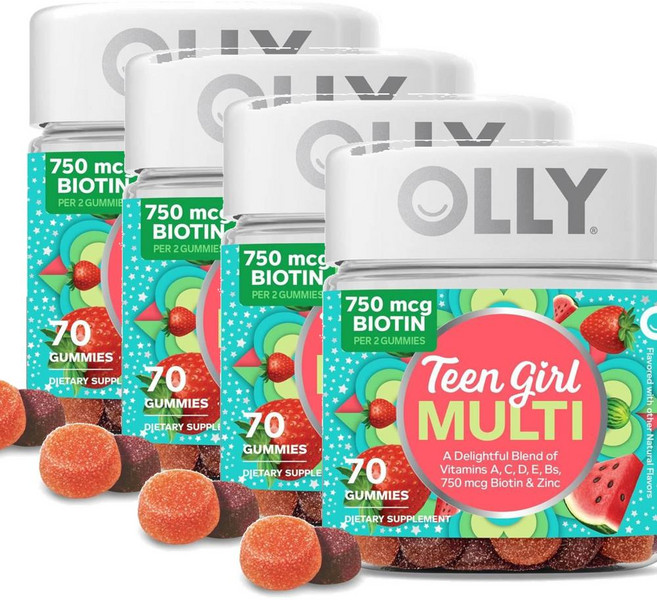 올리 여자청소년 틴 걸 멀티비타민 구미 OLLY Teen Girl Multi, 4개