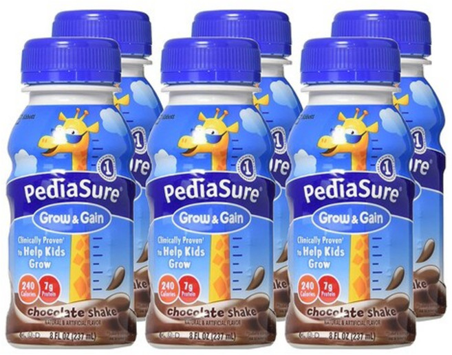 Abbott 애보트 페디아슈어 그로우 앤 게인 영양 쉐이크 초콜릿 237ml x 6병 Grow, 6개