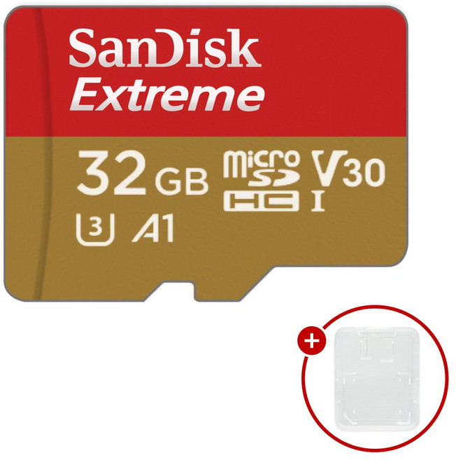 샌디스크 마이크로SD카드 Extreme 익스트림 SDSQXAF-032GB + SD카드 케이스, 1개, 32GB
