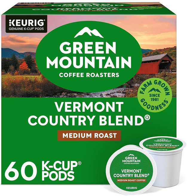 Green Mountain Coffee Roasters Nantucket Blend 1인용 큐리그 K컵 포드 미디엄 로스트 커피 24개, 컨트리 블렌드_10개(6팩), 500ml