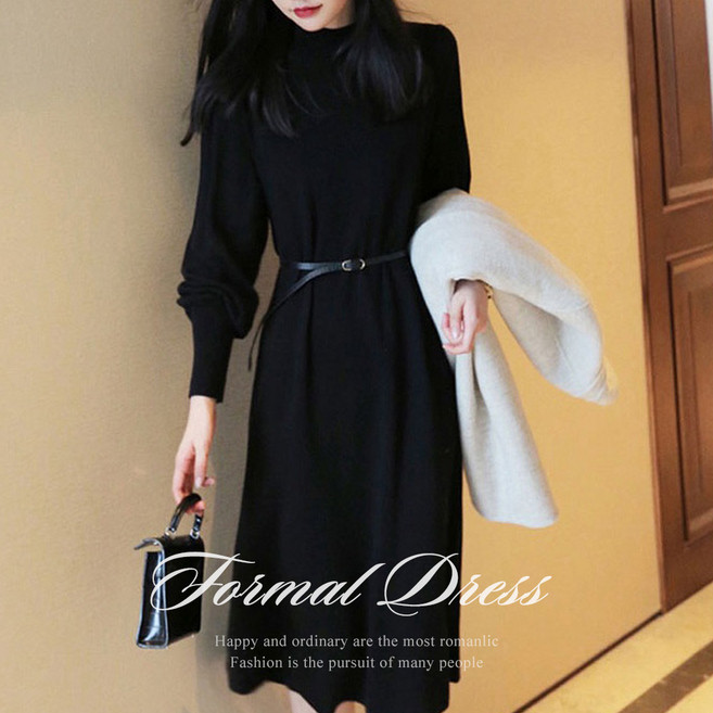 [순이야] C.코스 가을 겨울 하객 벨트 정장 원피스